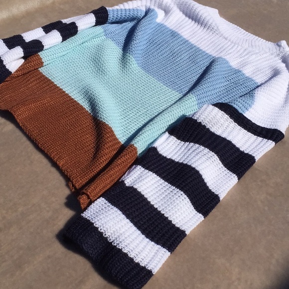 Colorblock Acrylic Sweater, Size Small - Picture 6 of 8